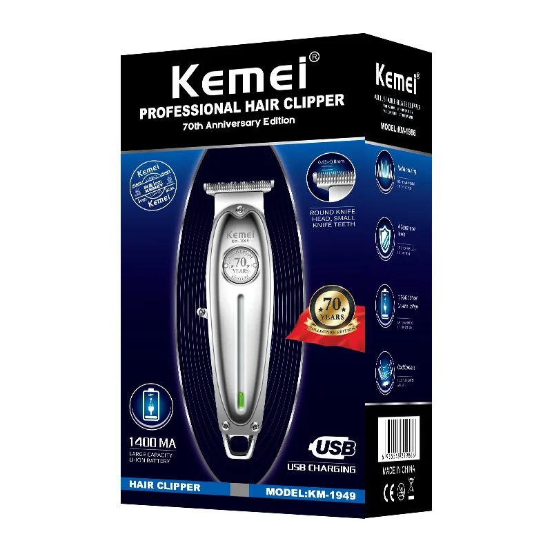 Hair Cutter Men Clipping Machine Hair Clipper Rechargeable Haircut Barber Scissors Trimmer Kemei 1949