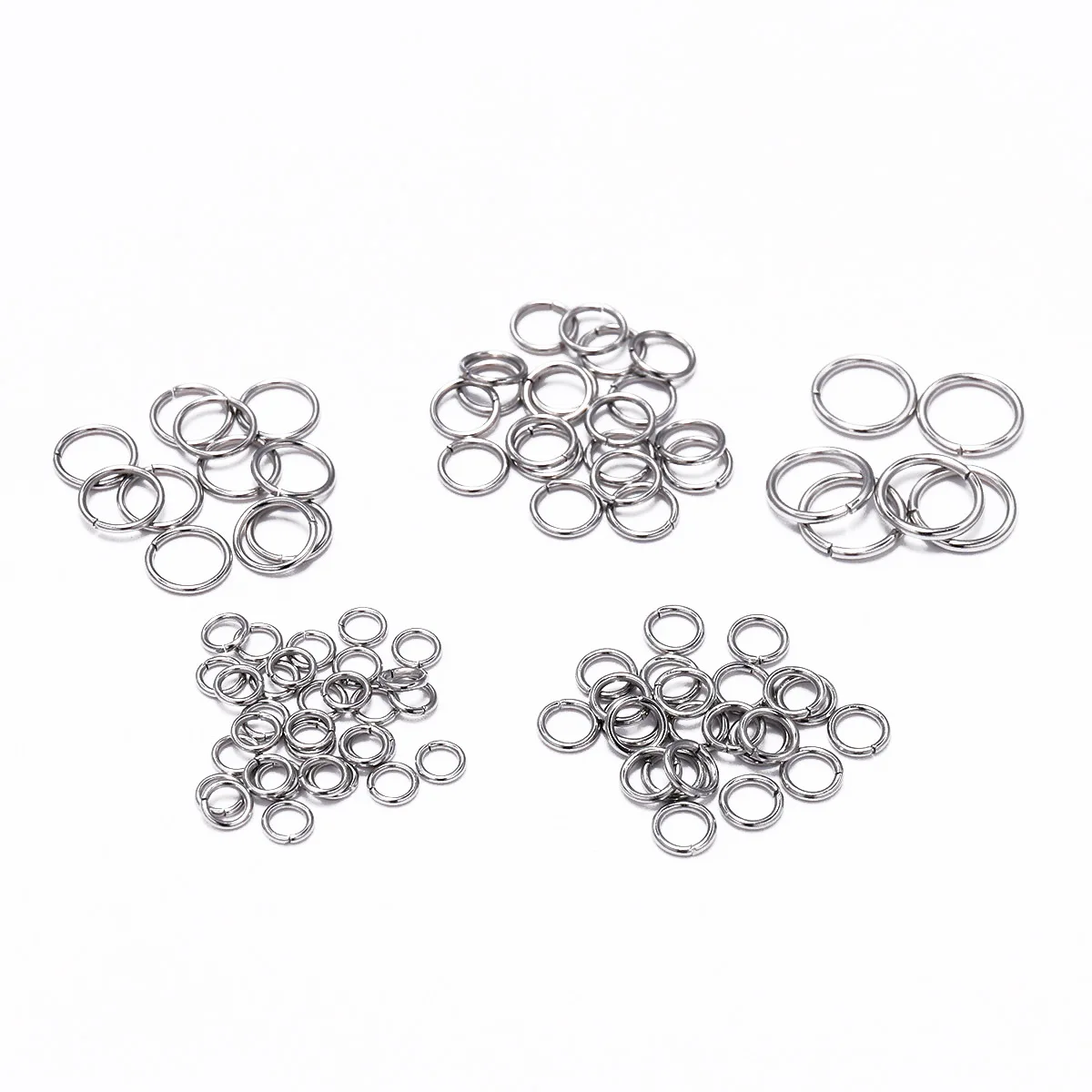 Wholesale of various sizes of stainless steel open loops at actual prices, used for DIY jewelry and jewelry making materials