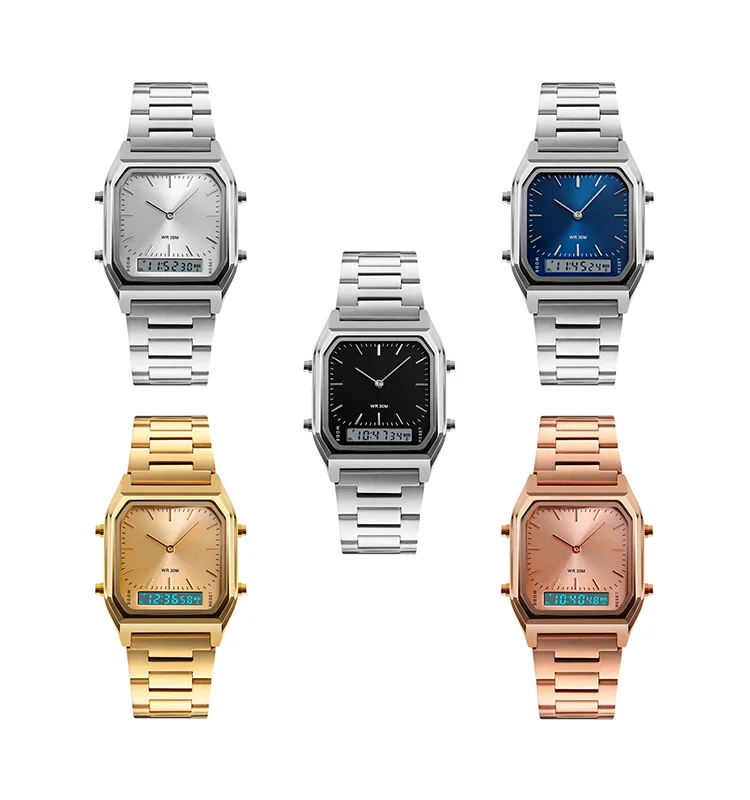 Wholesale multi-function electronic men quartz movement combined watch sport customized digital wristwatch