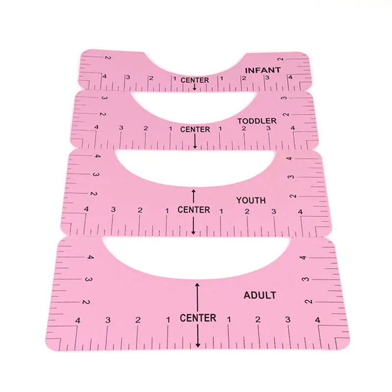 Bview Art Transparent V Neck Round PVC T Shirt Ruler for Alignment