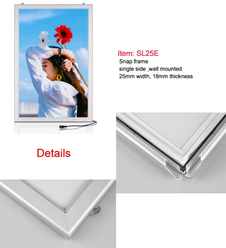 High Temperature Resistance Led Super Slim Magnetic Collage Frames Advertising Wall Poster