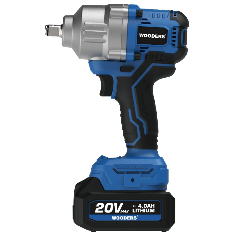 WOODERS New Arrival Impact Wrench Brushless Max 900Nm Torque Lithium Battery Reverse Automatic Stop Function Trial good Sell