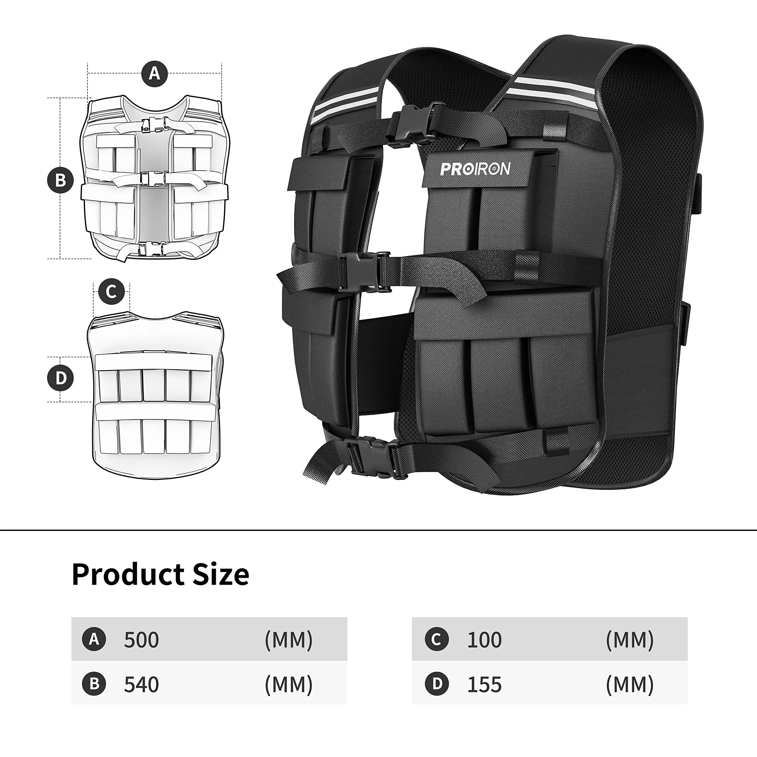 Wholesale PROIRON 10 kg weighted vest training adjustable weight vest gym workout crossfit indoor outdoor exercise