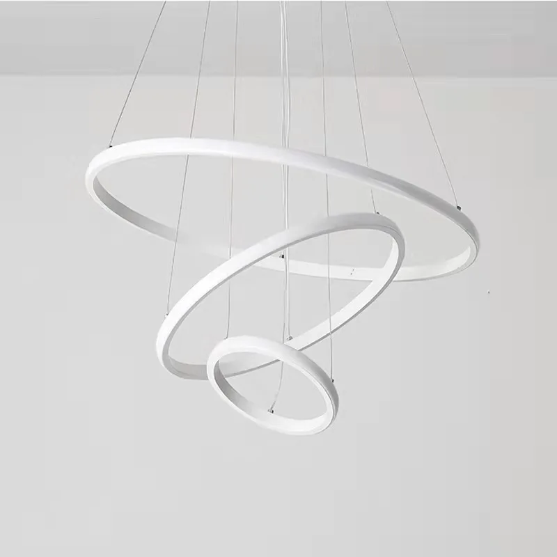 3 Color minimalist Pendant Light chandelier three circle LED hanging lamp for restaurant  bedroom living room bar exhibition