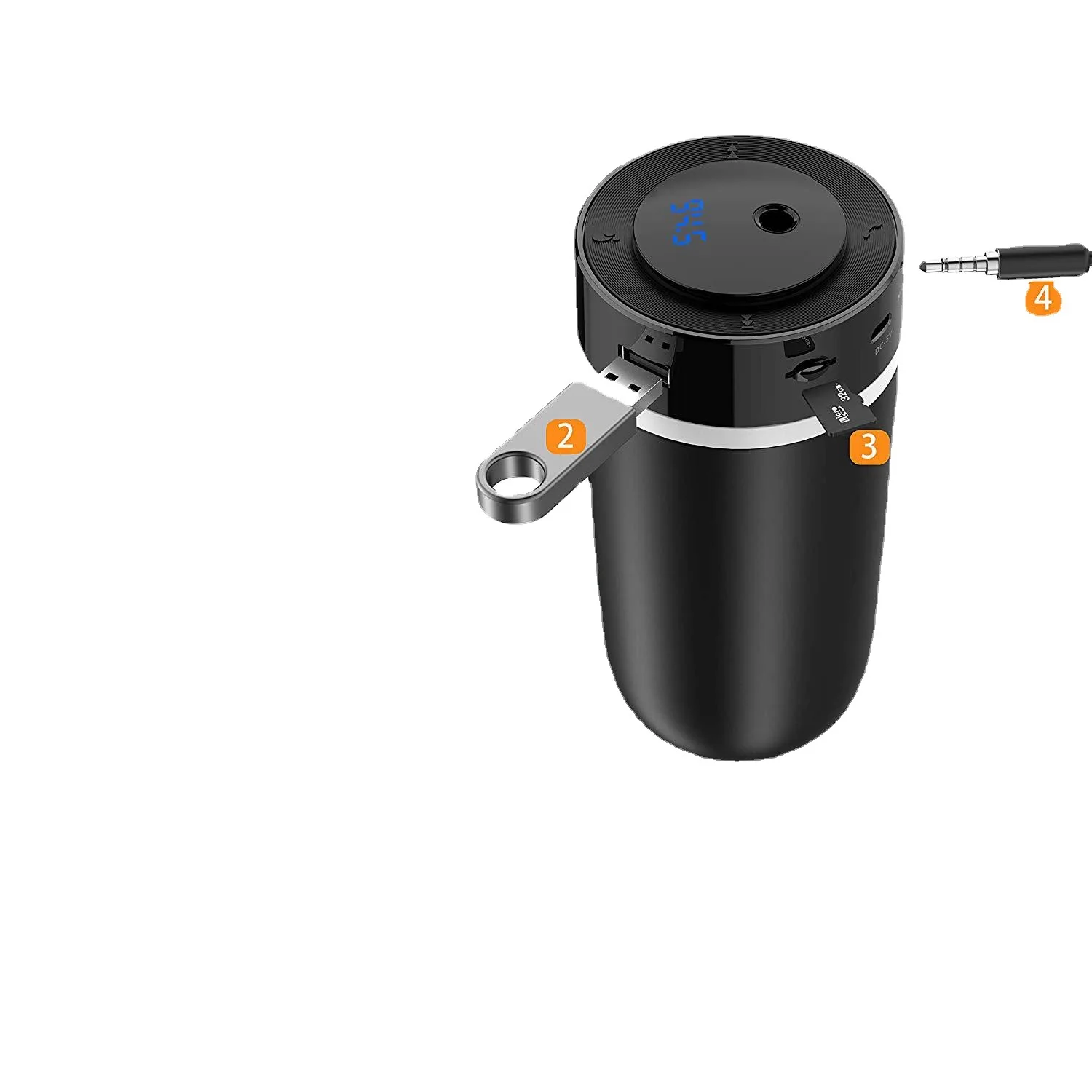 New Car Air Humidifier BT 5.0 SQ MP3 Aromatherapy Diffuser Ultrasonic Essential Oil Aroma Diffuser with LED Night Light