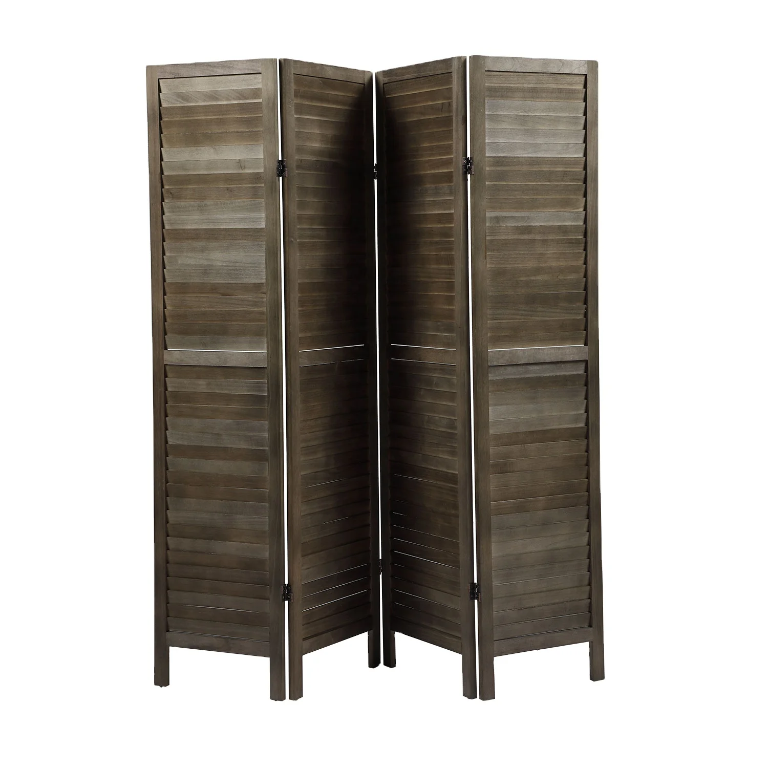 US WAREHOUSE 4-Panel Wood Room Divider Louver Partition Screen for Home Office, Bedroom