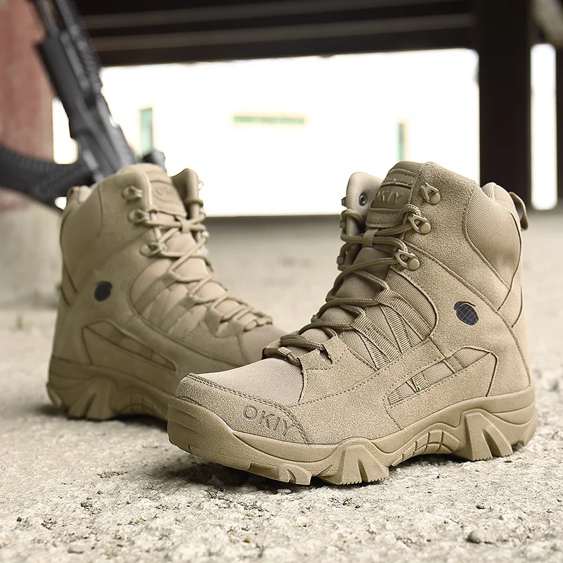 Men Boots Mens Desert Waterproof Work Safety Climbing Hiking Shoes Ankle Outdoor Boots