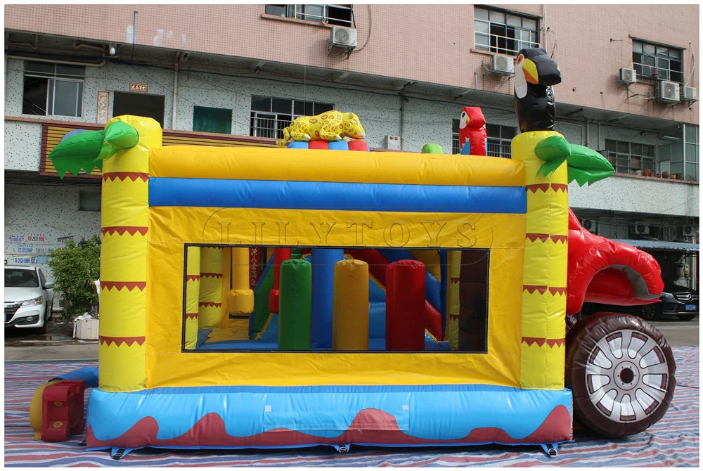 Lily Toys Commercial cartoon inflatable slide castle inflatable combo for kids