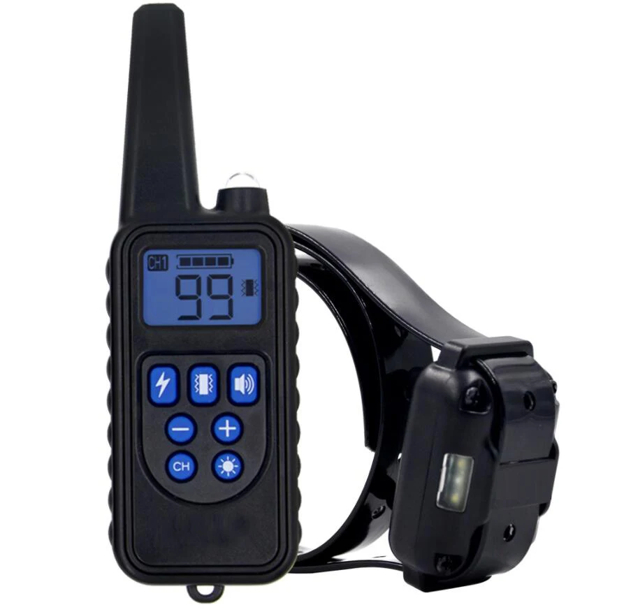 800 Meters Waterproof Ip68 Rechargeable No Shock Pet Training Dog Collar For 3 Dogs