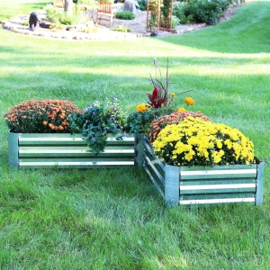 Распродажа, оцинкованная овальная металлическая садовая кровать, комплект для овощей/цветов/трав