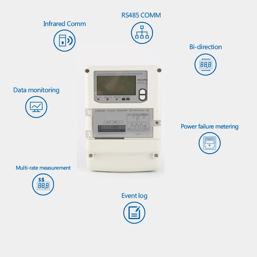 Multi-tariff energy meter three phase wireless kwh meter