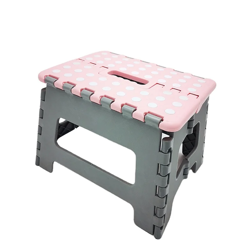 Homware/Hot sale plastic colourful folding garden step stool with handle