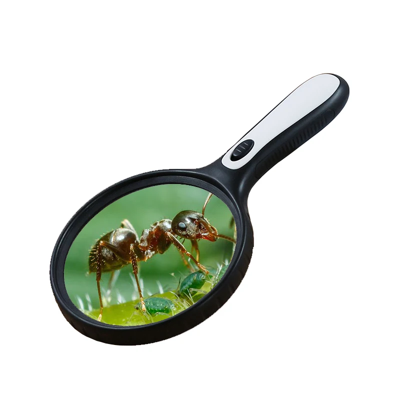 HD Hand Hold Magnifier 3X10X LED Vision Aid Magnifying Glass Manufacturer For Reading