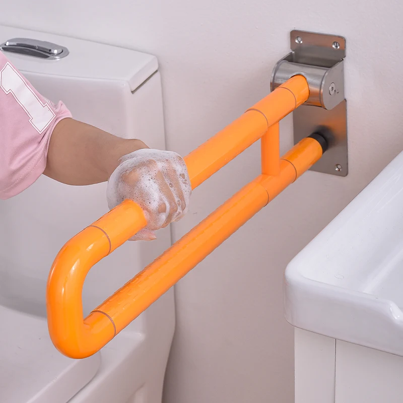 Elderly Disabled Safety ABS Grab Bars Toilet Safety Frame Rail Stainless Steel Folding Grab Bar