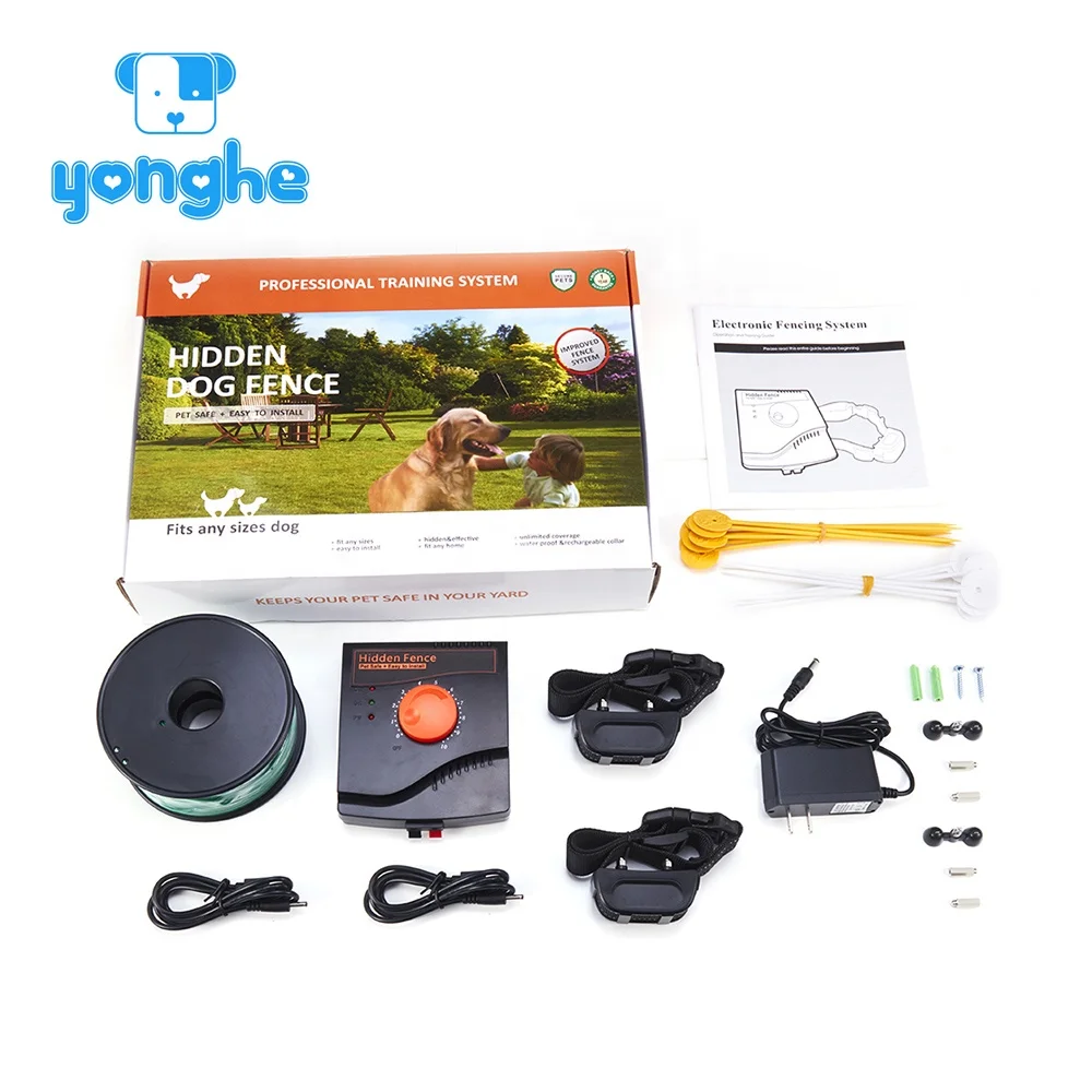 2022 Yonghe Upgrade Boundary Control Underground Electric 2 Dog Fence with Shock Training Collar