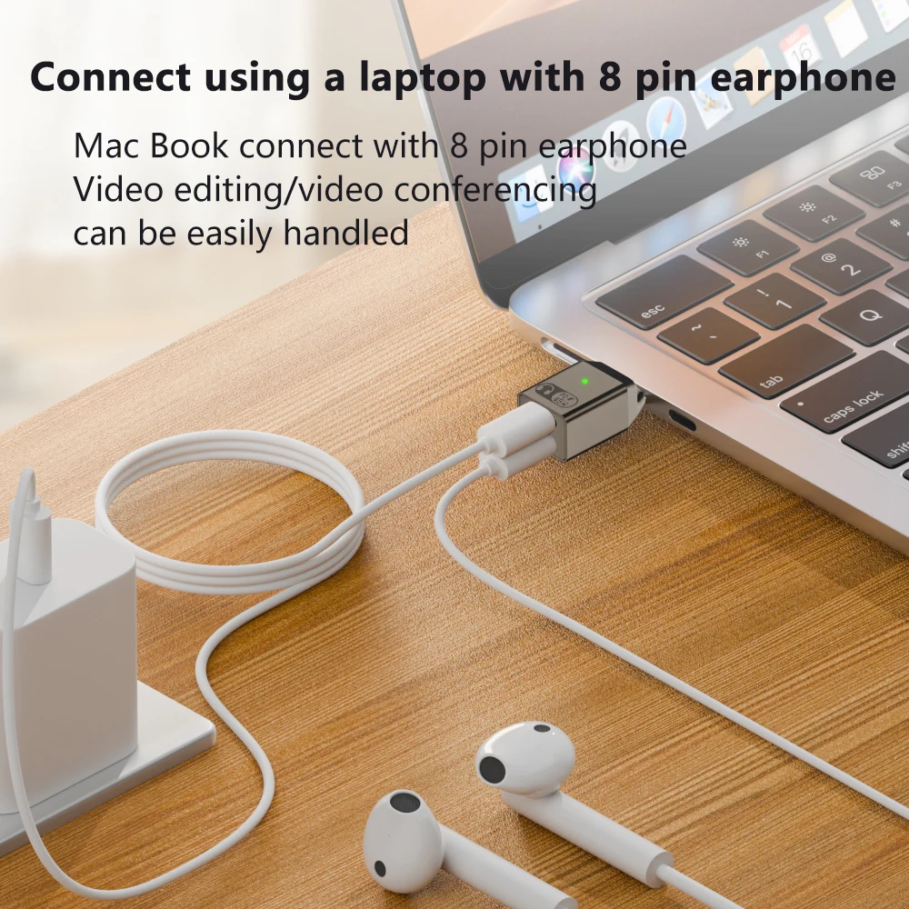 Quickly PD 2 in 1 converter 45W type c male to earphone HI-FI type c female fast charging port adapter for laptop macbook