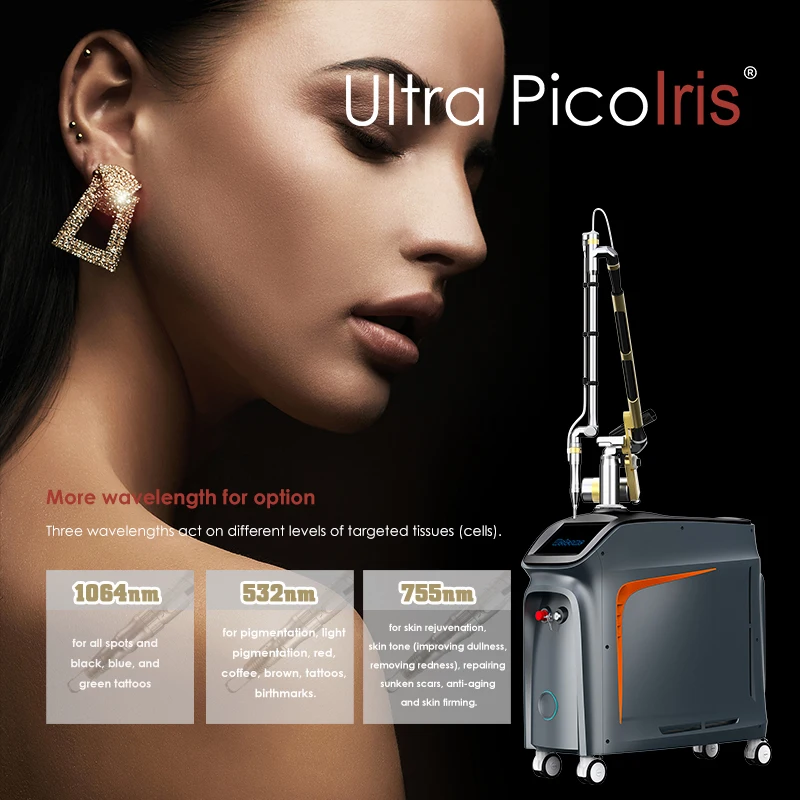 Ultra Picolris picogen Technology tattoo removal machine rosacea removal pico laser for pores