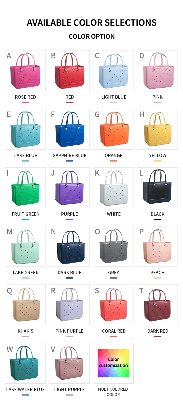 Hot sale EVA Beach Tote bag High Quality Bogg Silicone bogg waterproof Rubber Beach Bag bogg bag beach medium