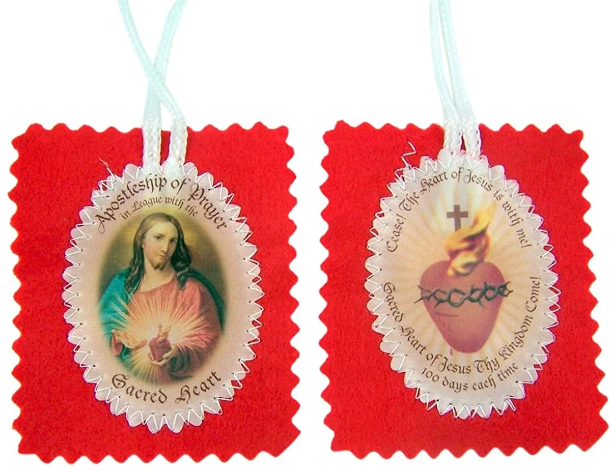 Красный Священное Сердце Scapular для продвижения религиозные ремесла