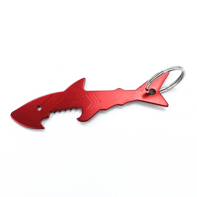 KBPN038 Shark-shaped bottle opener aluminum alloy multi-purpose cartoon beer key chain
