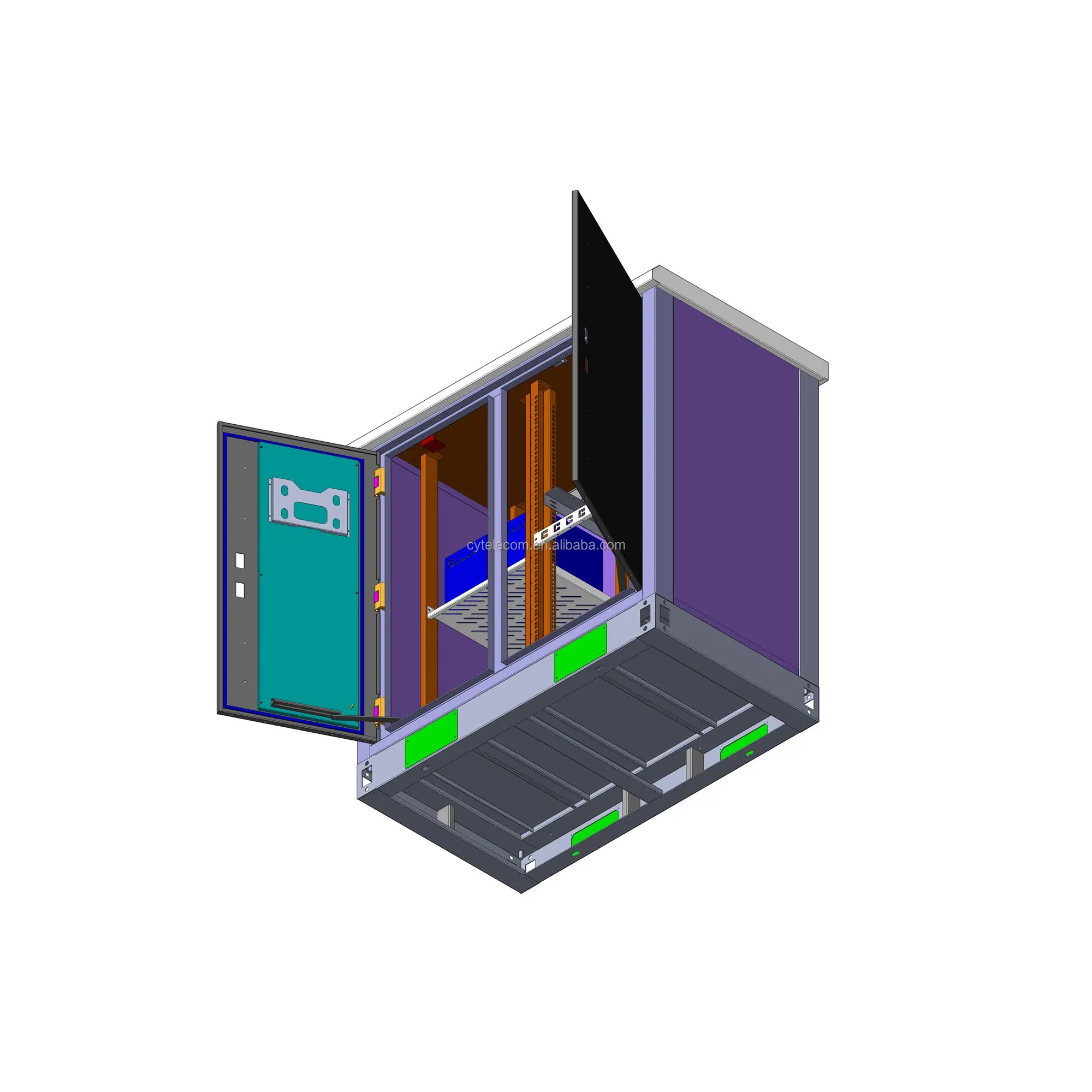 Factory Manufacture 28U Cabinet IP54 Outdoor Enclosure NEMA4 aluminum Waterproof Rack Cabinet Enclosure