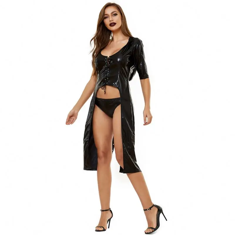 Death Cloak Lacquer Leather Ghost Festival Easter Dress Witch Dress Halloween Costume