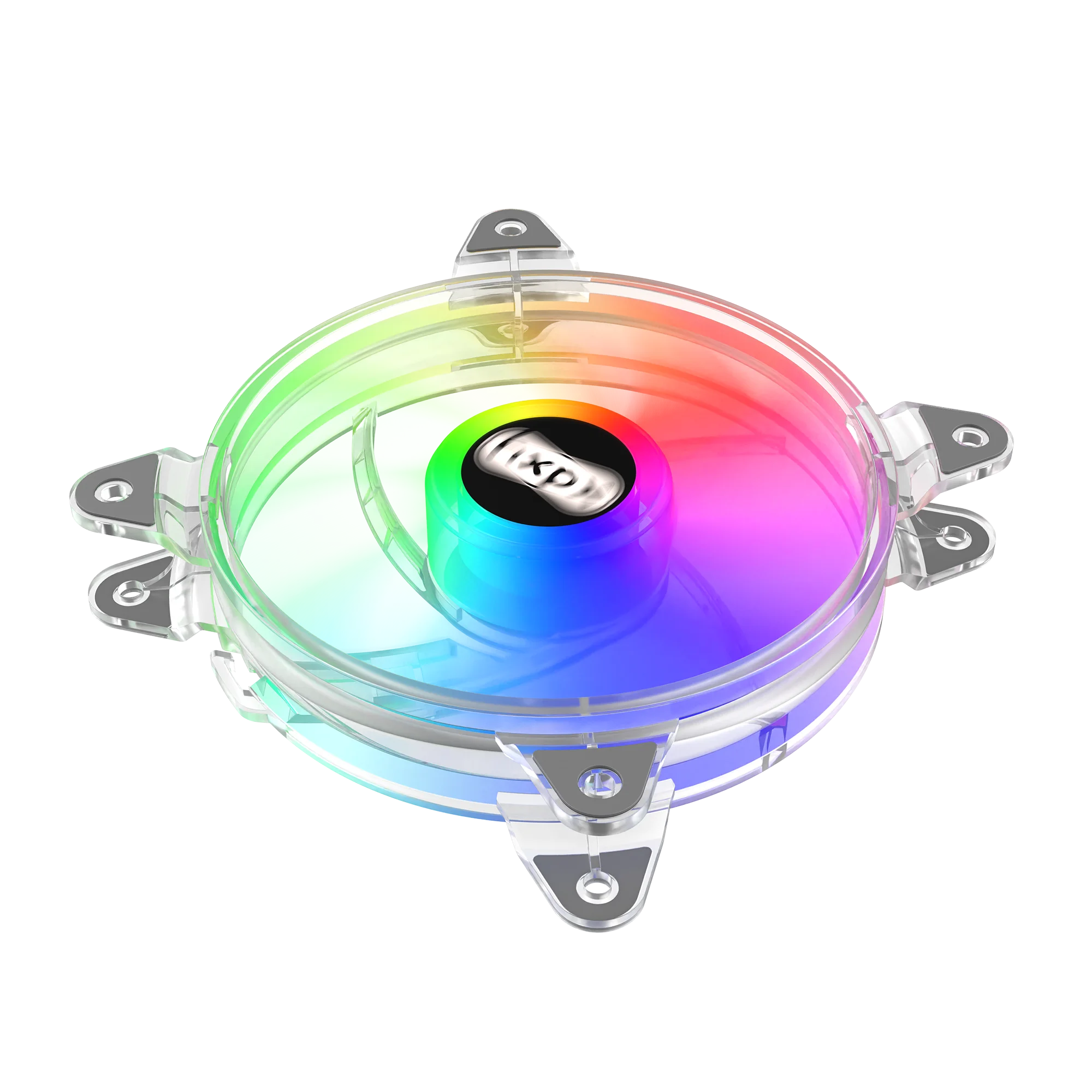 Wholesale OEM Ice Core-F-IC12 Crystal fan PC Case fan Symphony Computer Cooling Silent computer fan Molex 4PIN Fixed color LED