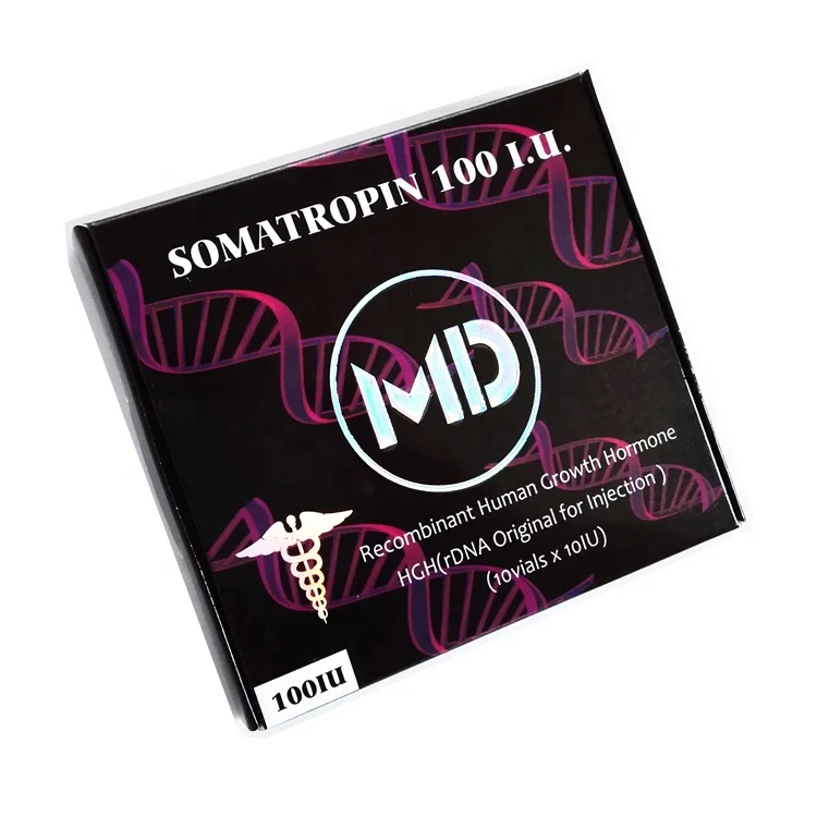 VB-329 Square Pharma Box 10IU 2ml Vial Pharmaceuticals HGH Vial Box Vial Labels with Plastic Tray for hgh growth hormone human