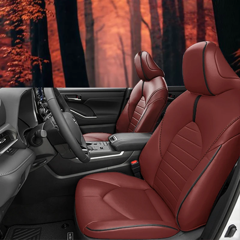 Factory Price Wholesale Luxurious New Design Car Accessories Custom Fit Leather Car Seat Covers For Toyota Highlander 2023