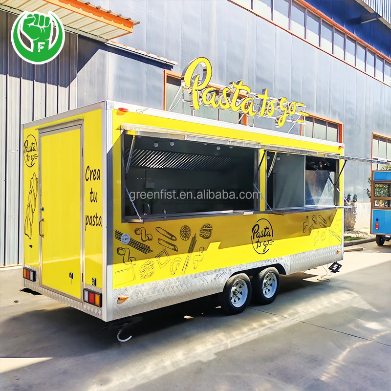 16ft yellow concession gwen catering used milk tanker pizza cone fast food trailer