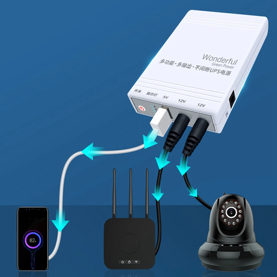 Mini Ups For Wifi Router Mini Ups 5v 9v 12v 15v  Mini Ups For Laptop Cctv Camera for Wireless Router Modem /