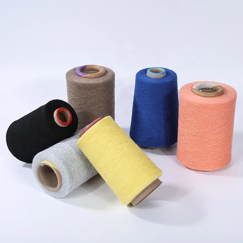 Colorful Ne6 recycled oe polyester mix cotton knitting glove yarn