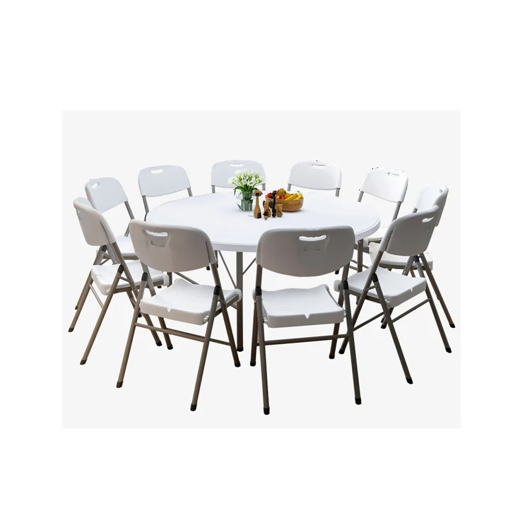 6FT Round Plastic Folding outdoor table for Events Wedding Party