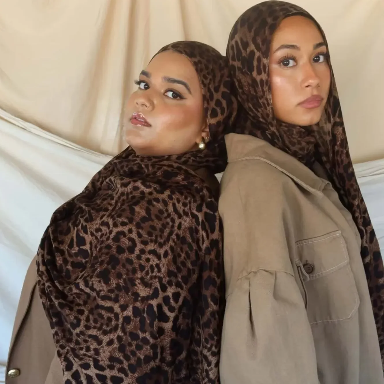 New arrivals stylish long voile hijab headscarf shawl Islamic Muslim women print leopard hijab