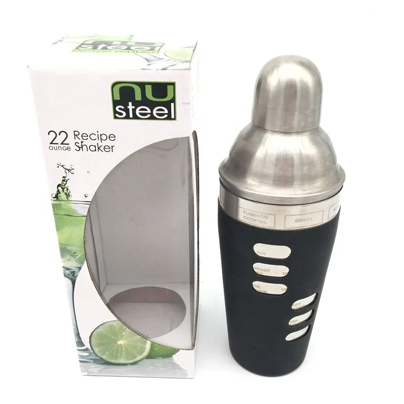 Top Seller Bartender Kit Stainless Steel Bar Tool Set Cocktail Shaker bar Set With Bamboo Stand