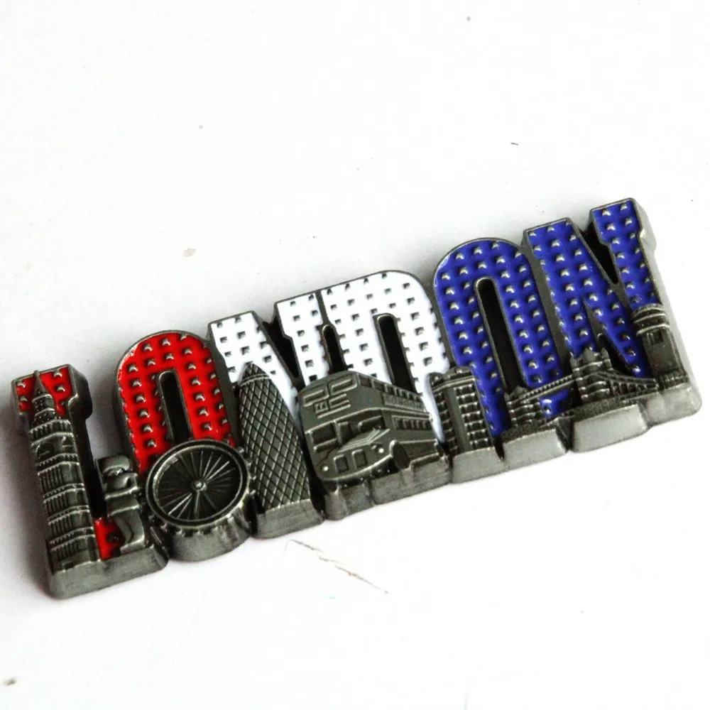 Wholesale custom metal zinc alloy London UK souvenir telephone box fridge magnet