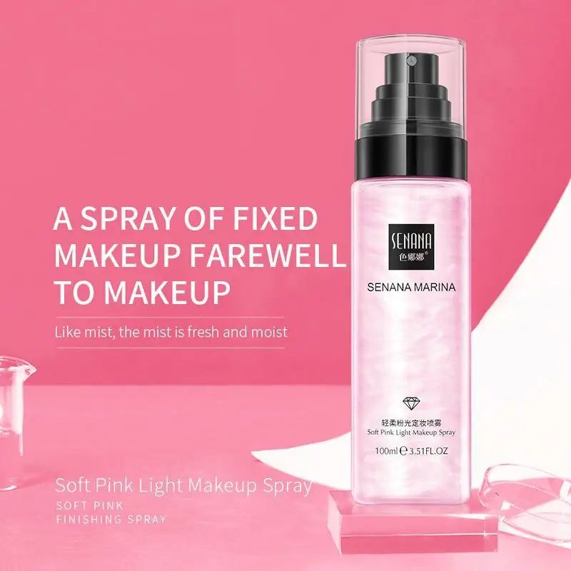 Hot sell OEM SENANA private label natural beauty waterproof cosmetics brightening skin oil control powder setting spray