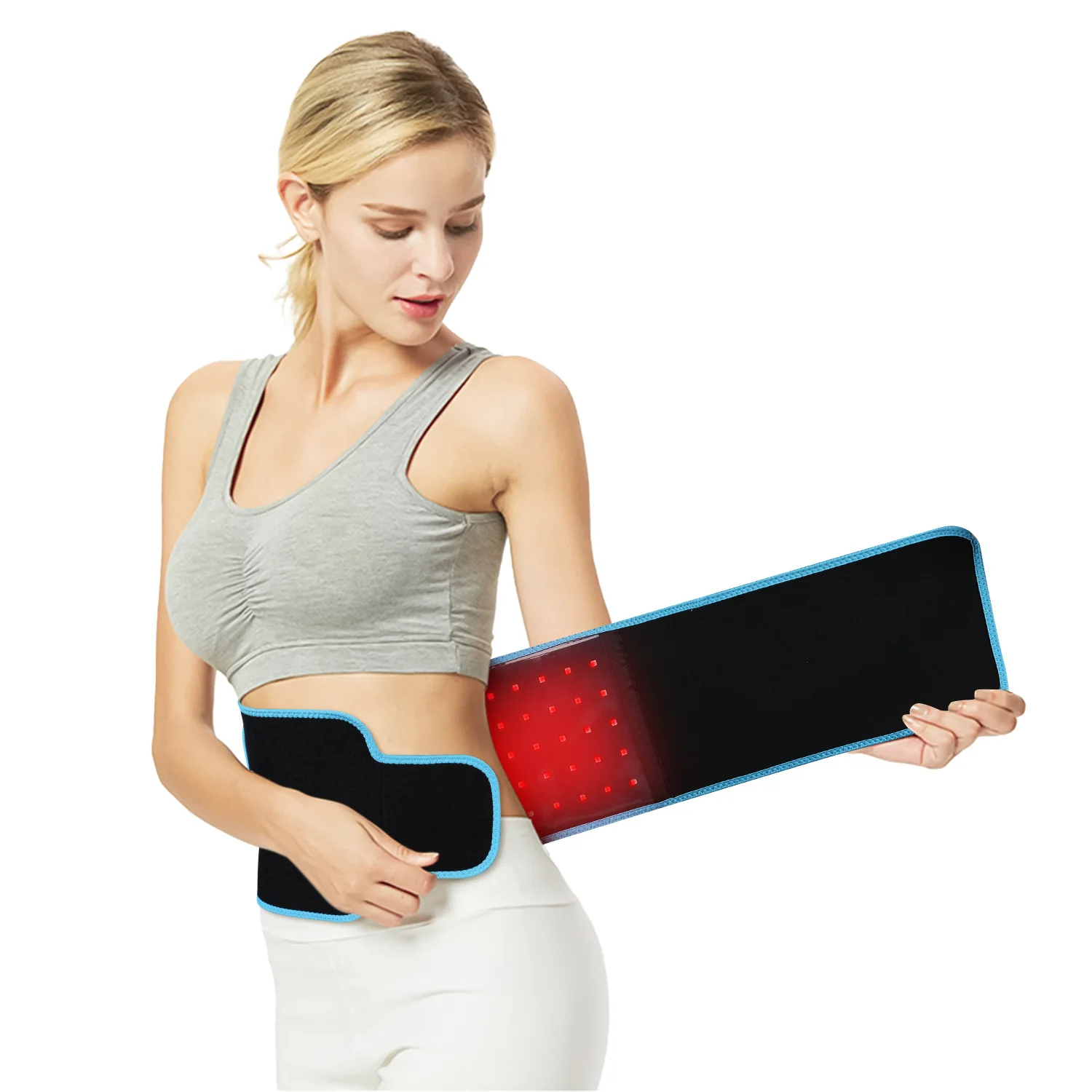 OEM Led Therapy Belt  Red Infrared Waist Pain Relief Infrared Rechargeable Red Light Therapy Belt With Power Bank