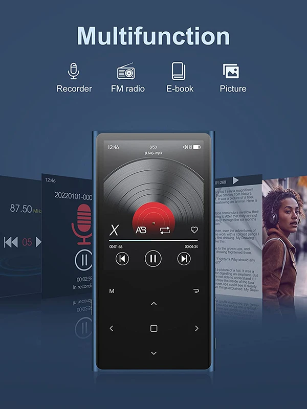 BENJIE 2022 новая модель mp4-плеера с большим экраном 2,8 дюйма