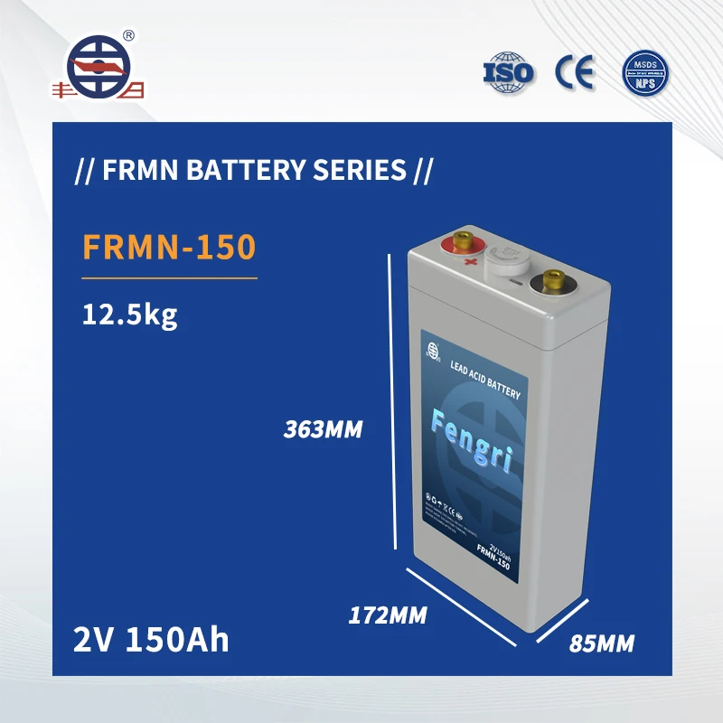 Плоская свинцово-кислотная батарея Fengri 2V150Ah AGM используется для производства электроэнергии и хранения энергии