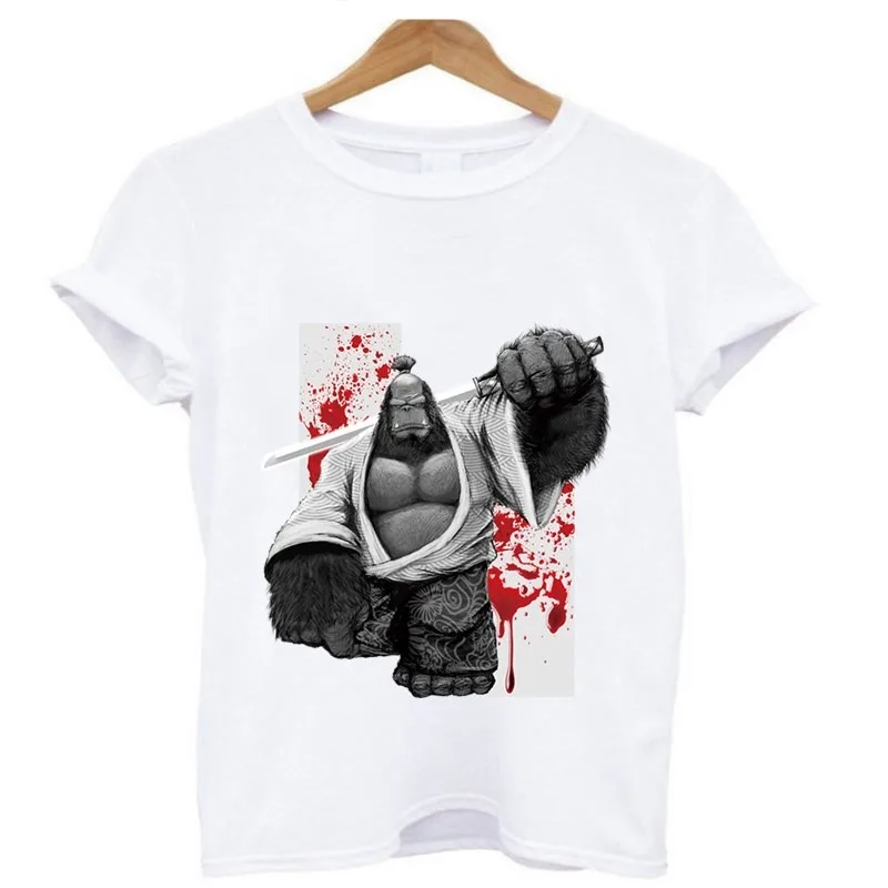 Cute Gorilla Thermo Heat Stickers Stripes Iron On Transfers For Clothing Thermoadhesive Fusible Patch T-shirts DIY Free Shipping