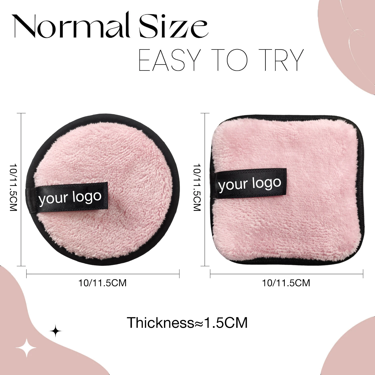 Cotton Pad Face Towel Powder Puff Microfiber 10 Pcs 300gsm Round Reusable Washable Soft Face Skin Cleaner Makeup Remover Pads