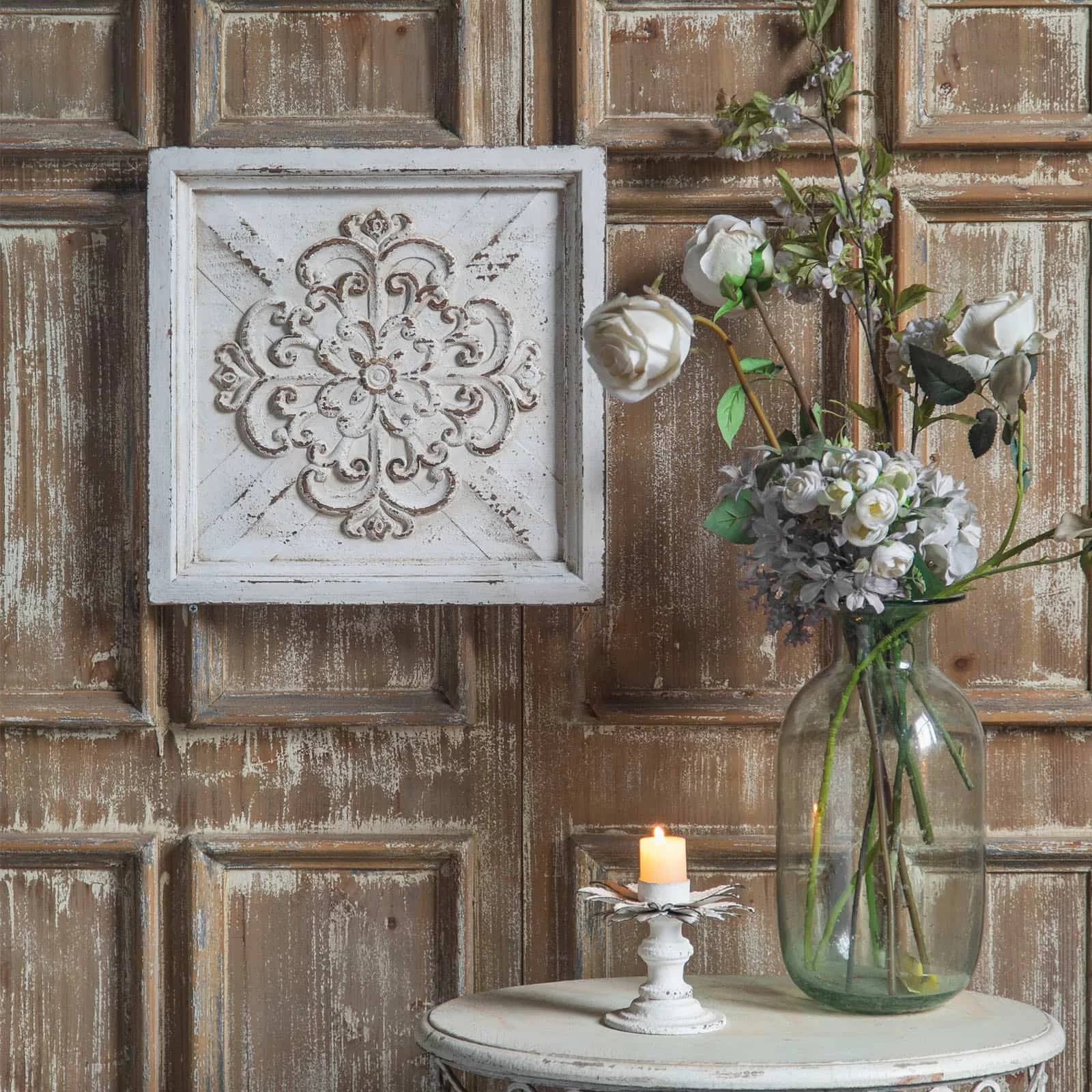 Handcrafted Wooden Wall Art Decor, Shabby Chic Decor for Farmhouse Living Room Kitchen,Home Decor Rustic Flower Wall Decor