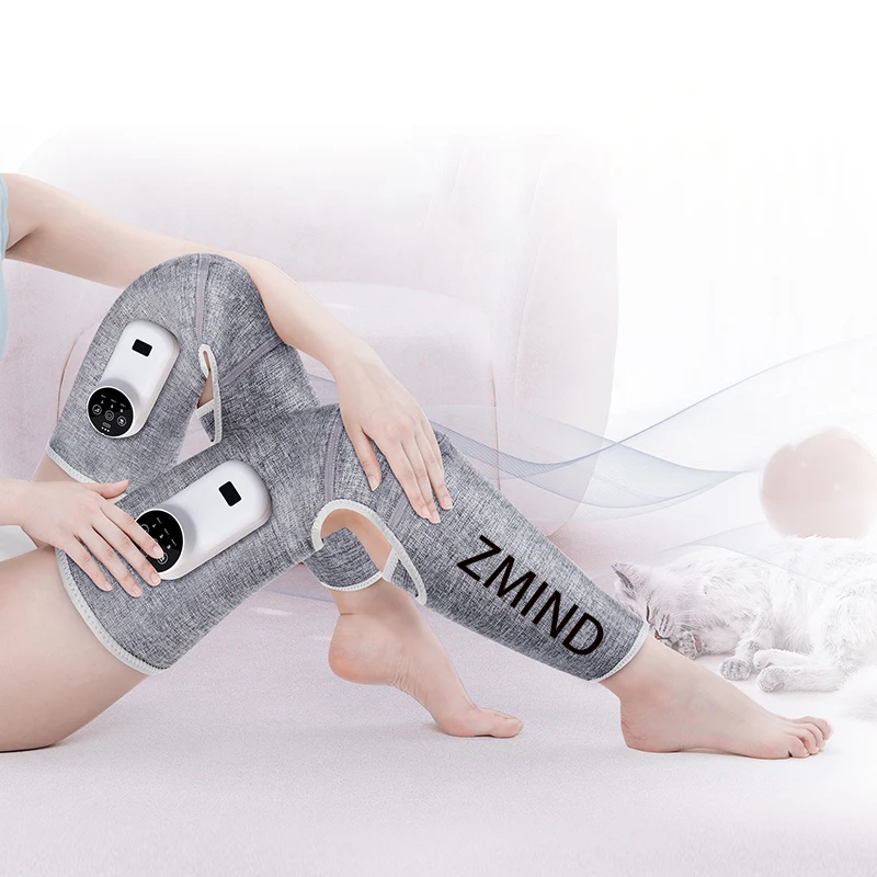 Thigh and calf massager  with heat air compression circulation boosting leg massager cordless wireless leg massager portable