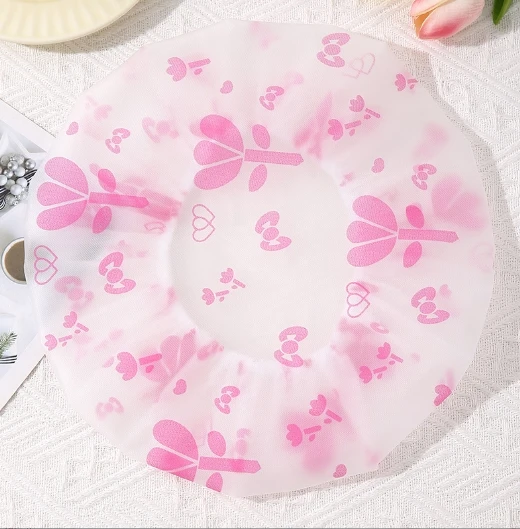 Waterproof shower cap with adjustable cute children and baby PEVA thickened shower cap hair for adults and women hat