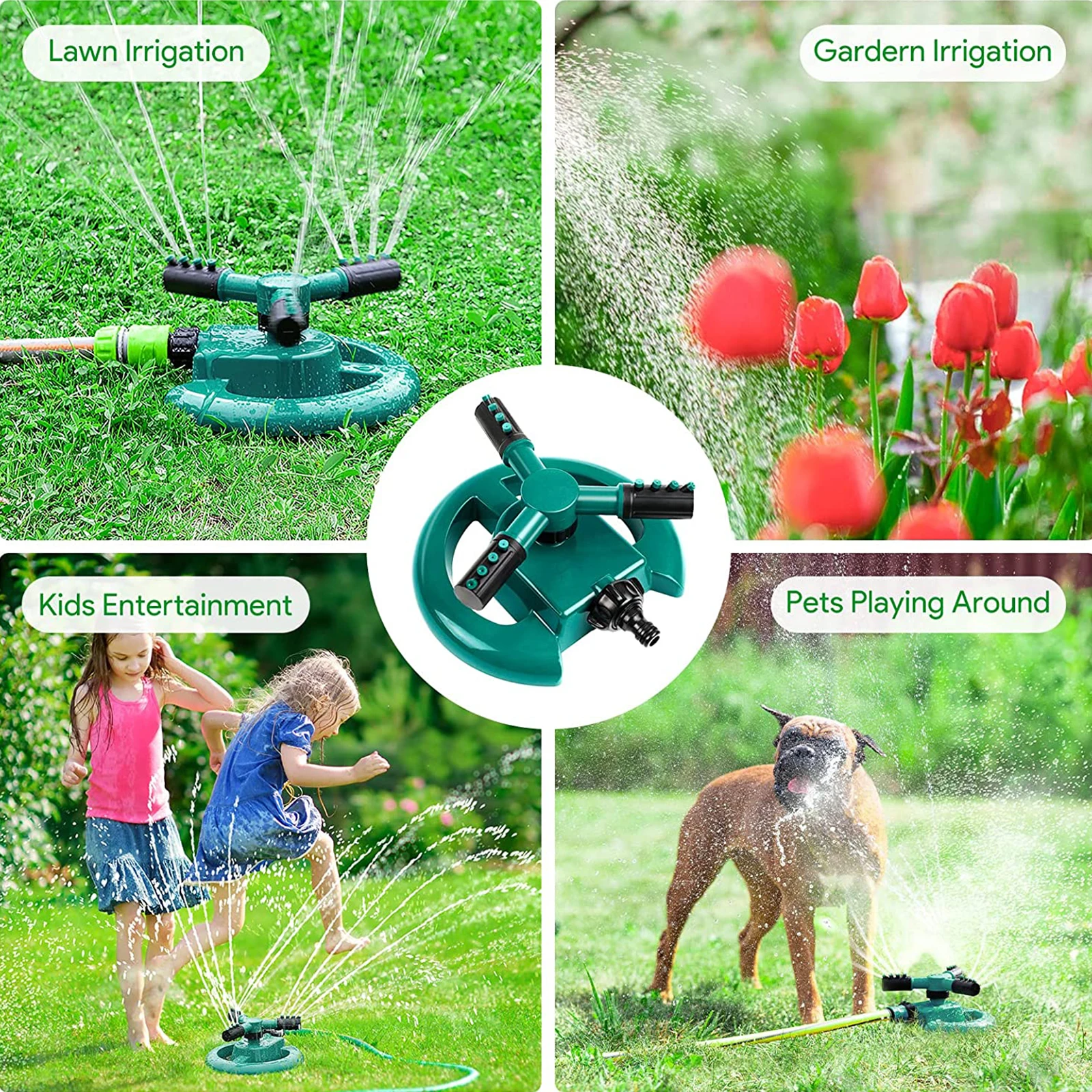 Lawn Sprinkler Automatic 360 Degree Rotating Irrigation System Yard  Lawn Garden Water Sprinkler for Garden 360