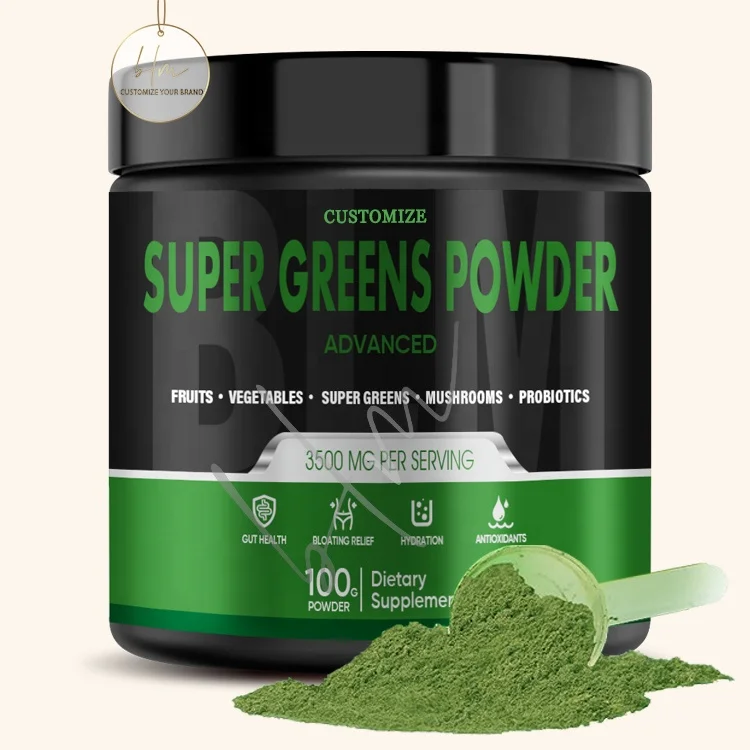 Private Label All In One Organic Superfood Flavoured Super Greens Powder