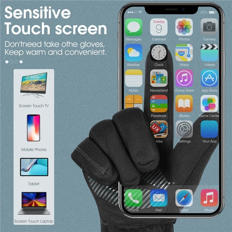 Winter Warm Bike Gloves Waterproof Touch Screen Cycling Gloves 3M Thinsulate Thermal Sport Ski MTB Road Bike Gloves