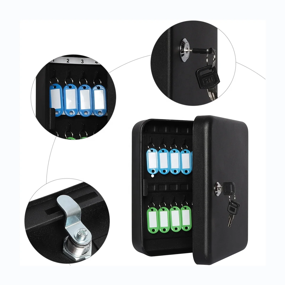 Hotel office warehouse used mechanical key cabinet manufacturer wall mounted key box with key lock