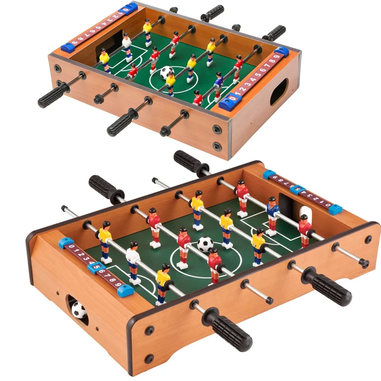 Wooden Portable Mini Football Table Game Set Desktop Soccer Tabletop Foosball Kids Sports Toys  Entertainment Interactive Gift